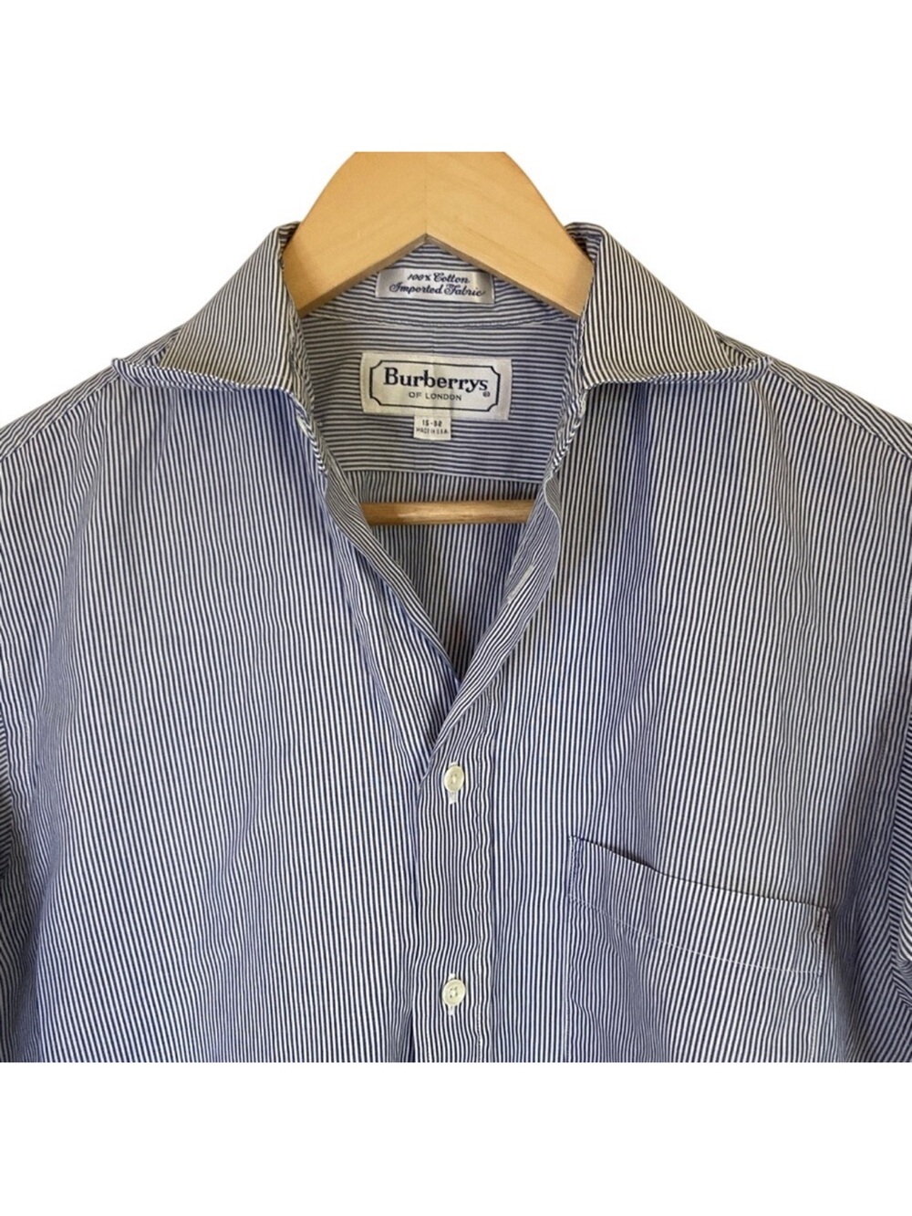 Burberry - Blue and White Striped Cotton Dress Shirt